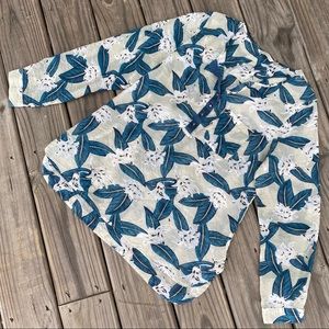 Soft Surroundings  Gillian Tunic Floral Popover with Silk Trim